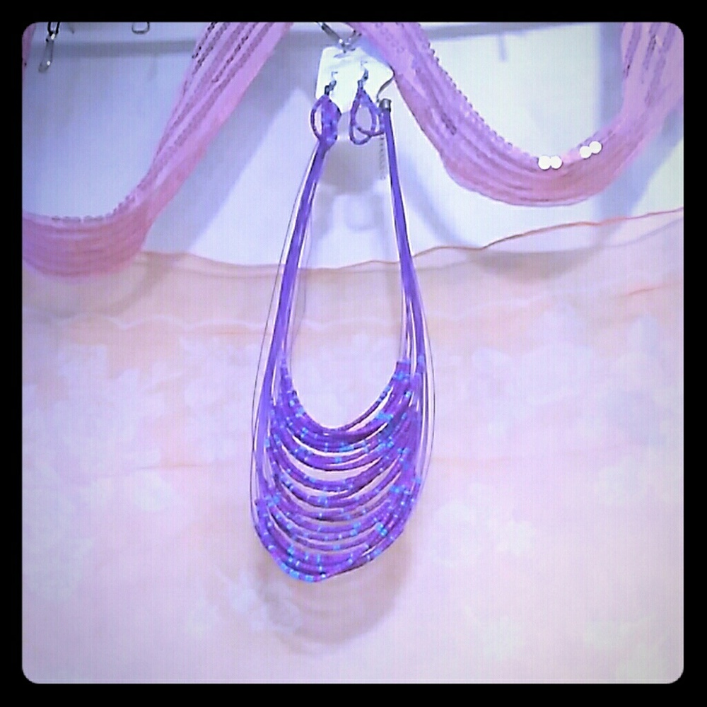 Beaded necklace and earrings